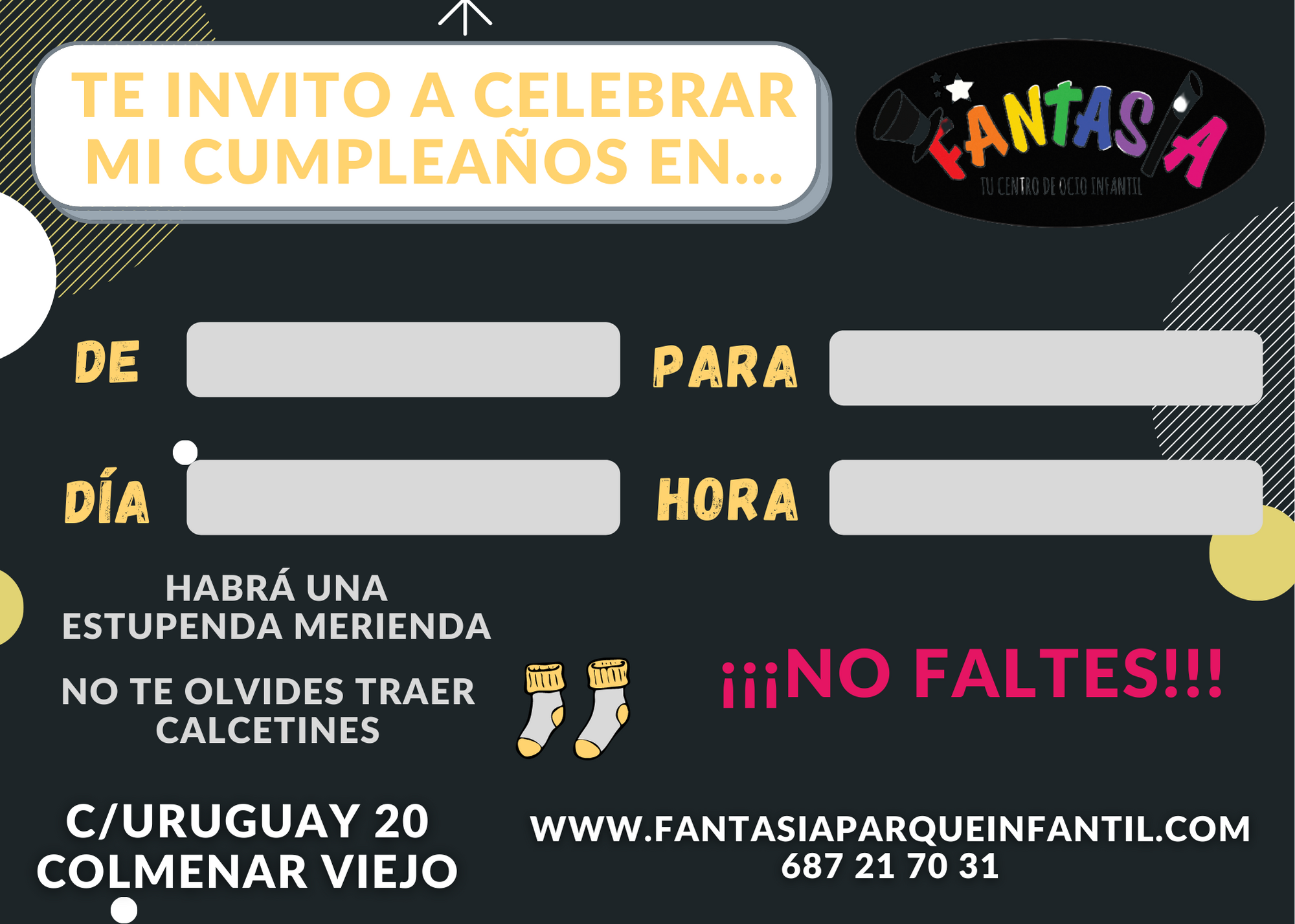 Invitación 1 Cumpleaños Fantasía