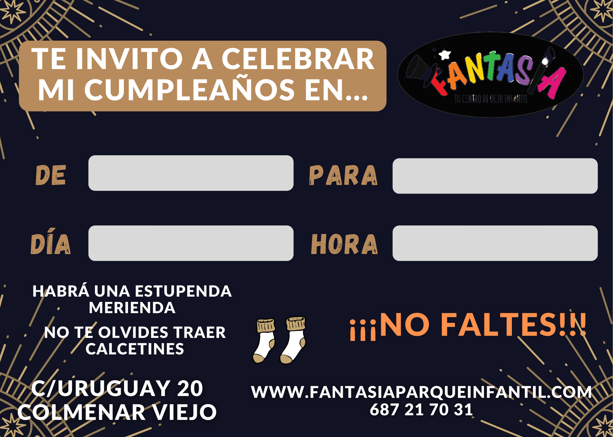 Invitación 2 Cumpleaños Fantasía