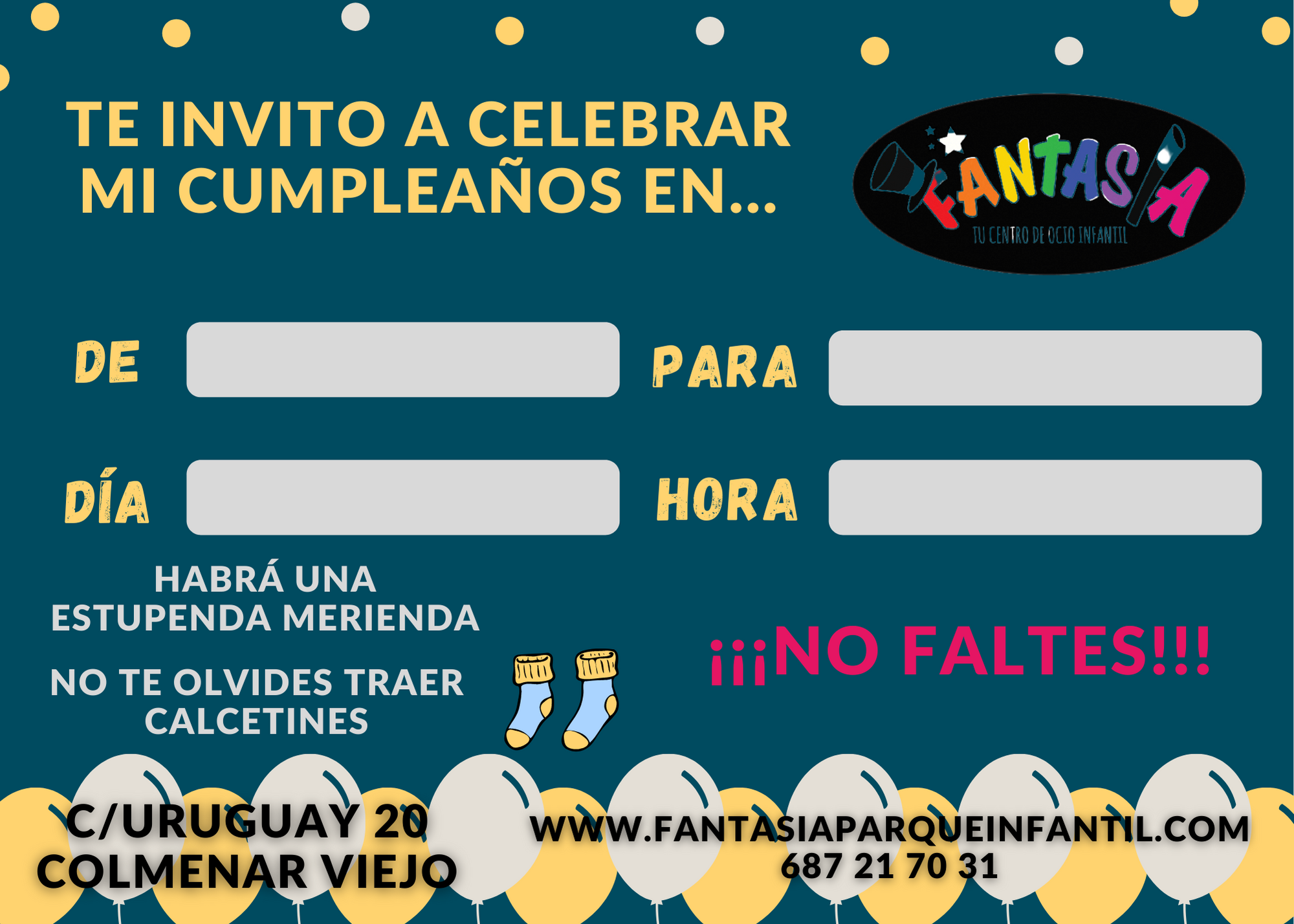 Invitación 3 Cumpleaños Fantasía