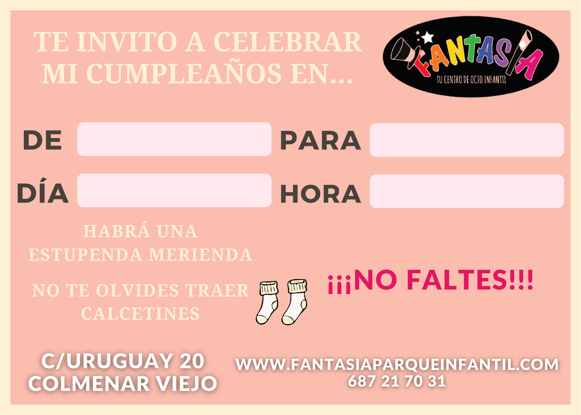 Invitación 4 Cumpleaños Fantasía